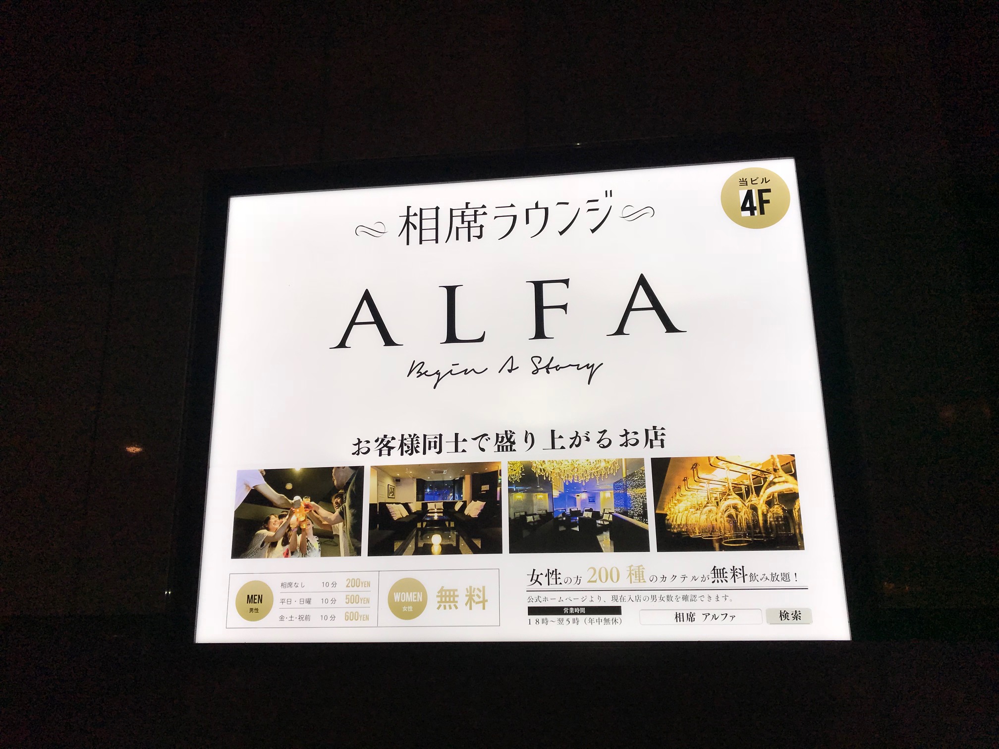 アルファ広島の看板